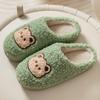 Cotton slippers women's autumn and winter new home indoor warm non-slip soft sole plush couple cotton shoes men