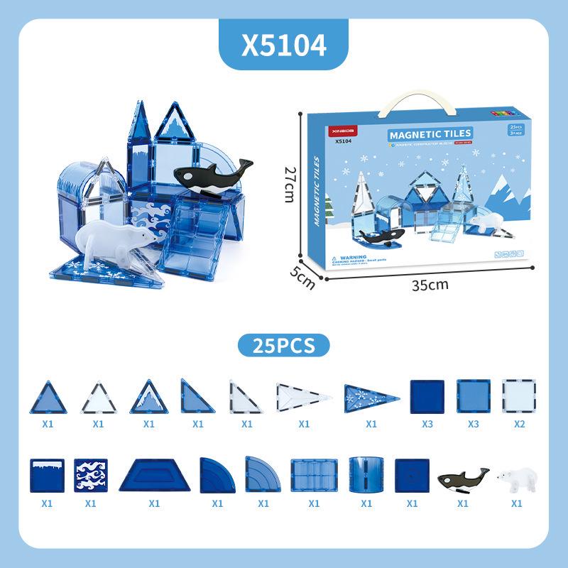 Undersea Animal Stained Glass Magnetic Tiles - Marine Building Blocks for Kids