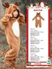 [DECEED] Rentier-Kigurumi, süßes Weihnachtsmann-Cosplay, Unisex, flauschig, dick, lange Ärmel, geeignet für den Winter, Rentier-Kostüm, Weihnachtsmann-Cosplay, (XL-Größe)