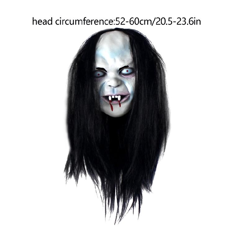 Halloween Horror Grimace Ghost Mask with Long Hair Festival Scary Themed Party