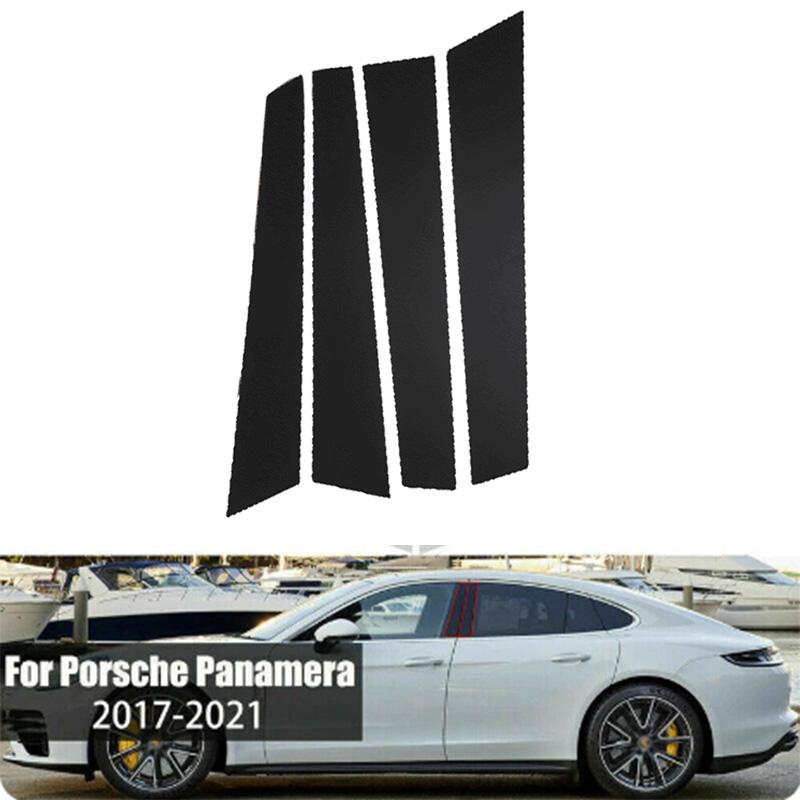 Per Porsche Panamera 2017-2021 Montanti dei Pilastri delle Finestrature Neri Lucidi Copertura Adesiva del Rivestimento della Portiera Protezione Esterna dell'Auto Impermeabile Accessori per lo Styling dell'Auto