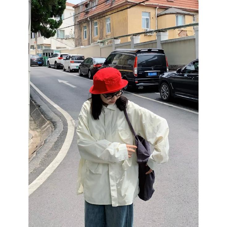 Goodnorth Japanese-Style Retro Oversize White Shirt Men's and Women's Spring and Autumn Loose Cityboy Shirt