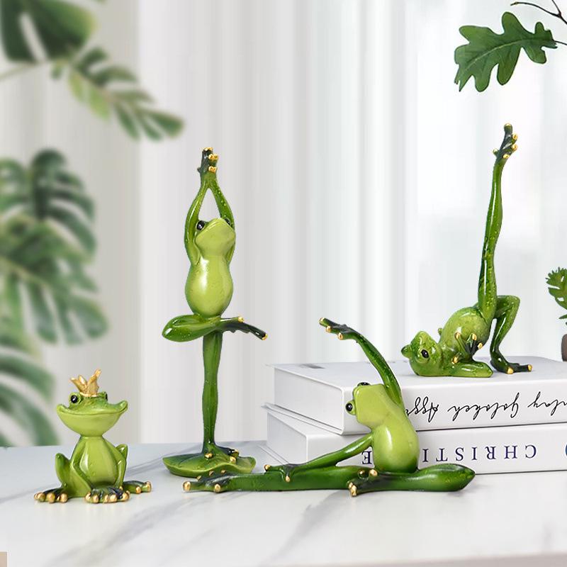 Yoga Frog Figurine Birthday Gift - Ideal for Bedroom, Study, Living Room, Desktop, Entrance, TV Cabinet, or Wine Cabinet Decor