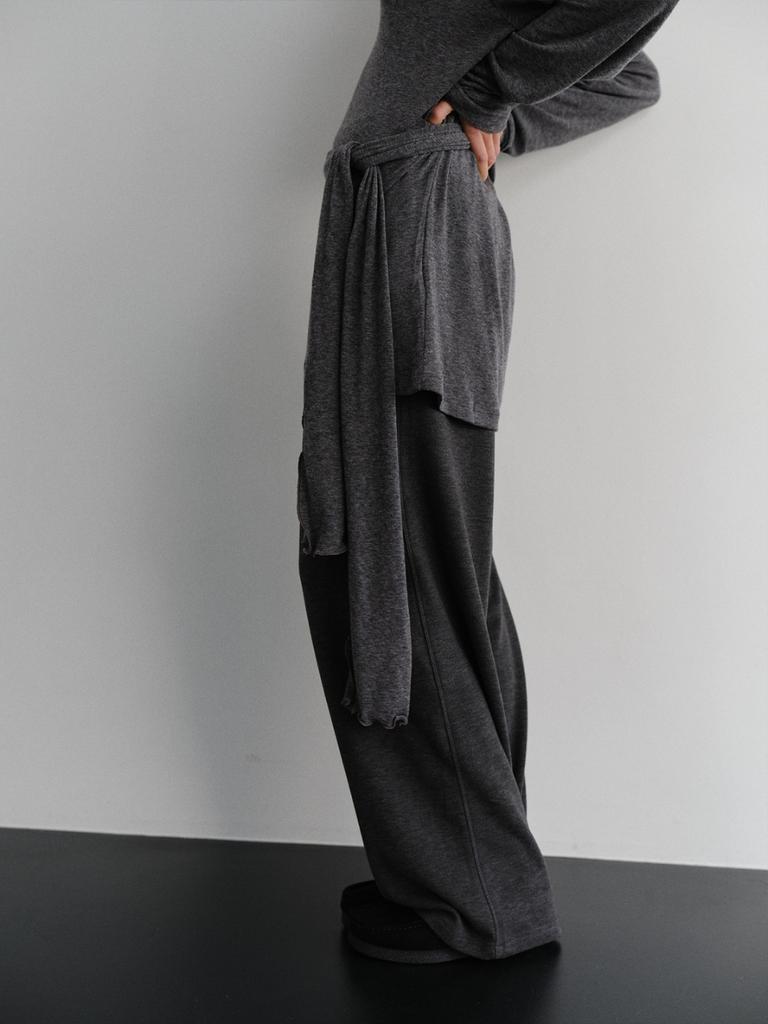 Text Room Soft Knit Pants_Charcoal
