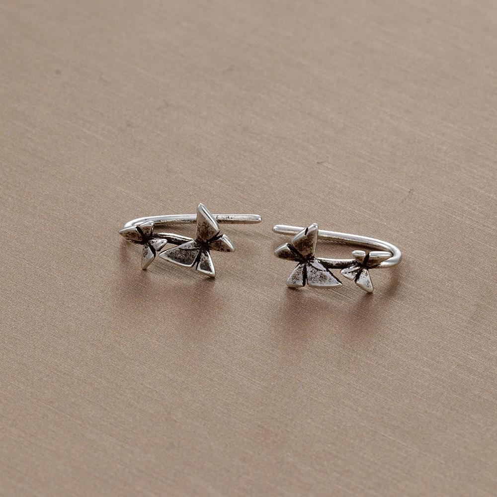 

Винтажные серьги-кольца из нержавеющей стали со звездой и крестом для женщин, серебряные серьги-клипсы в стиле бабочки, серьги в стиле панк, вечерние модные украшения