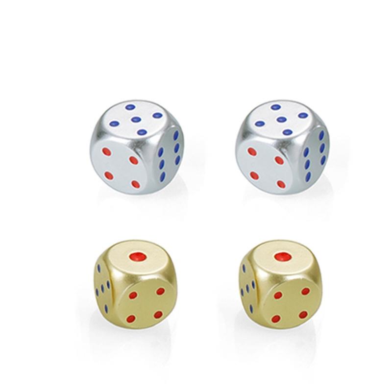 Round Corner Boutiques Game Dices Colorful Aluminum Alloys Metal Dices Easyly Grip Panel Functions