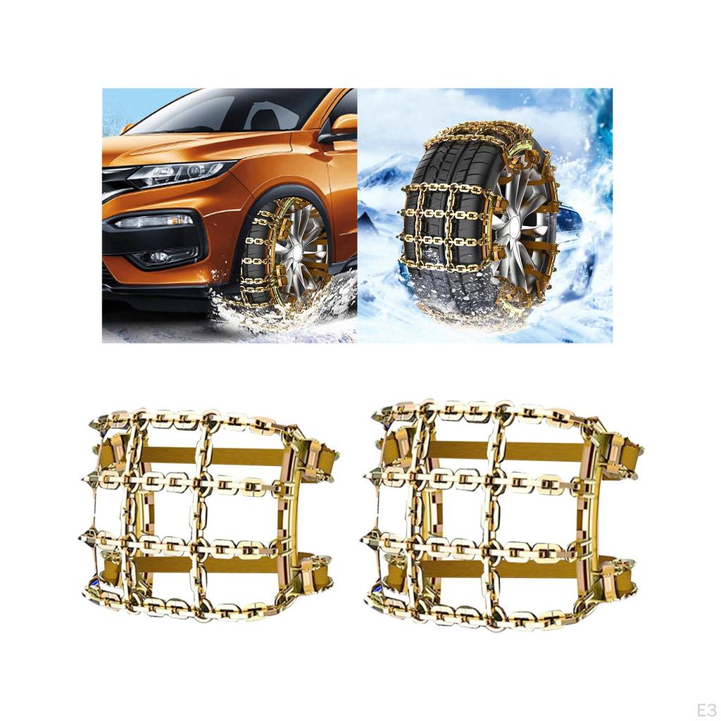 Car Tire Snow Chain, Wheel Emergency Quick Fit, Universal Chain and Ice for