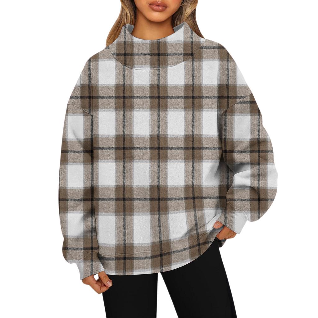 Women's Sweatshirt Sports Flannel Sweatshirt Long Sleeve Top Casual V-Neck Sweatshirt