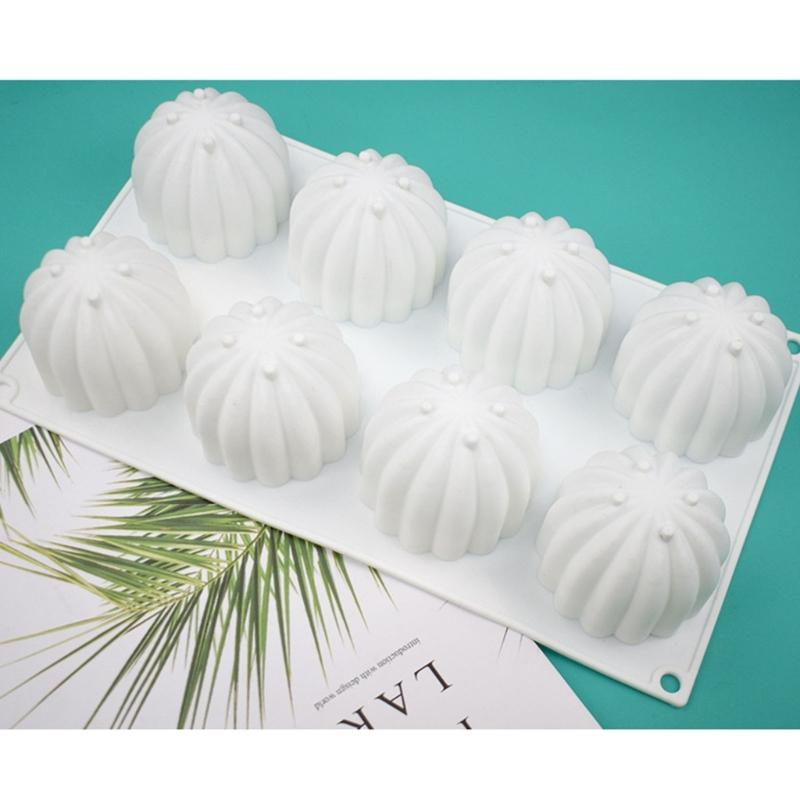 3D Cake-Decor Chocolate Mold 8-Cells Cactus-Ball Fondant Mold Cake-Topper Tools Candy Baking-Mold Easy to Clean