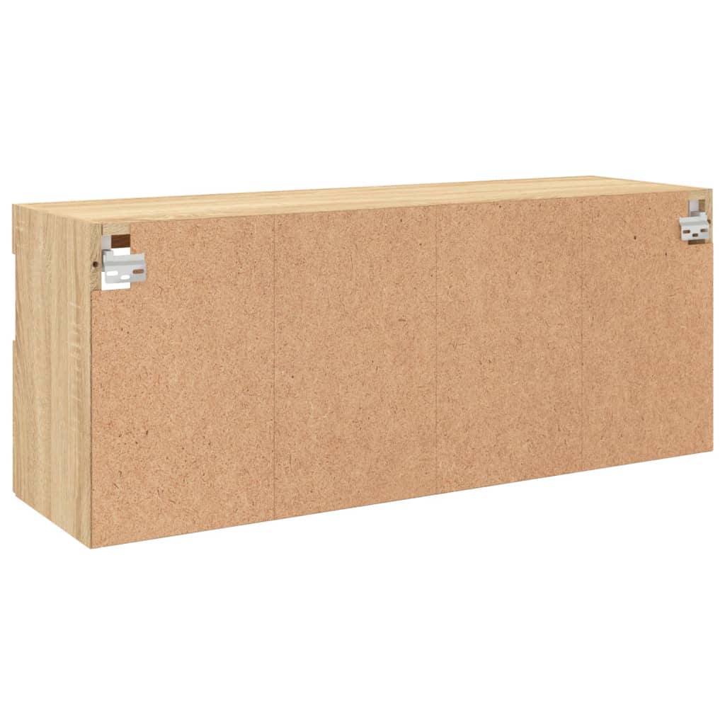 TV Wall Cabinet with LED Lights Sonoma Oak 100 x 30 x 40 cm