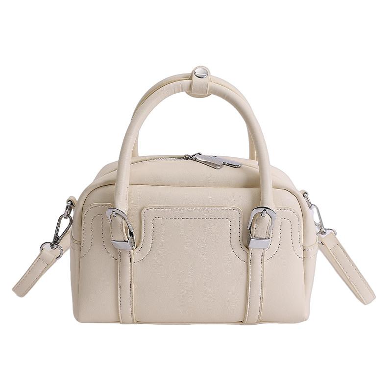 Mini Boston Bag with Dual Top Handles and Detachable Shoulder Strap for Elegant Daily or Evening Use