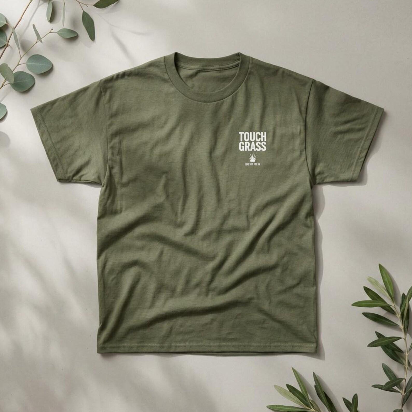 Touch Grass Minimalist Graphic Tee, Anti AI Humor Shirt, Programmer Gift 3XL