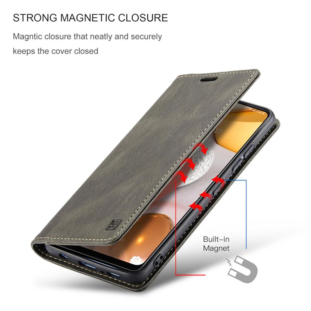 Premium Vintage Leather Wallet Case for Samsung Galaxy A42 5G / M42 5G - RFID Protection,Flip Cover with Card Slots,Shockproof Retro Style (4 Colors)