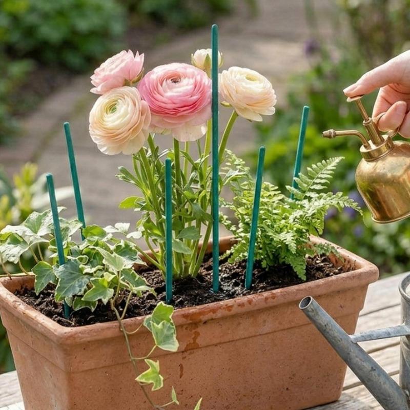 Green Plant Support Sticks Green Bamboo Sticks Tomato Vegetables Stake Bouquets Decor Sticks Plant Care Accessories Garden Tools
