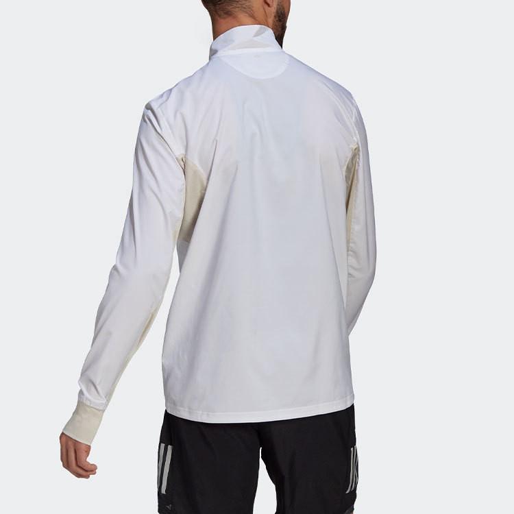 adidas Casual Sports Running Retro Stand Collar Colorblock Jacket Men’s White
