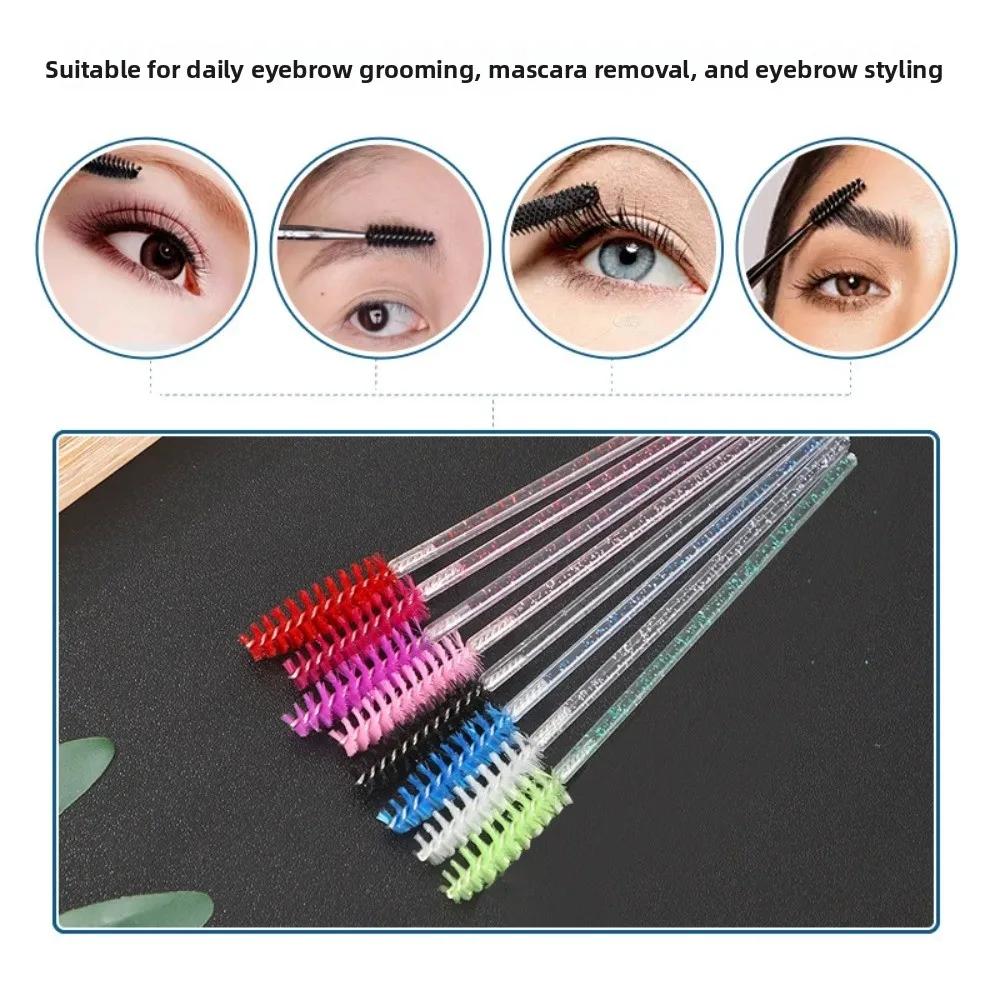 50Pcs Disposable Eyelash Brushes Bendable Crystal Eyebrow Brush Lash Extension Brushes Spoolies Mascara Wand Beauty Makeup Tools