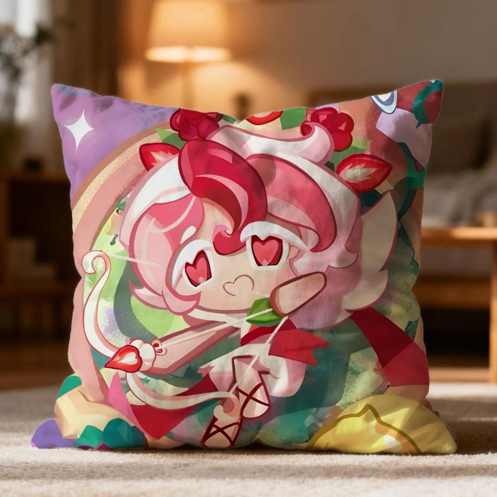 Popular C-Ccookie Run Kingdom Cushion Cover Soft Washable Pillow Case Multi-Scene For Couch Bed Travel Office Use