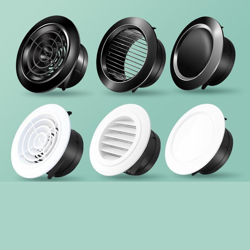 Grelha Redonda Rotativa Ajustável de ABS para Ventilação de Ar 75/100mm Ventilação de Exaustão Difusor Tampa de Ventilação de Teto Para Cozinha Banheiro