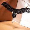 Dámské G-string Tanga Umělý perlový dekor Krajka Tkanina Růžový dekor Pornografický náramek Jednobarevné Líbánky Svatební noc Dámské kalhotky