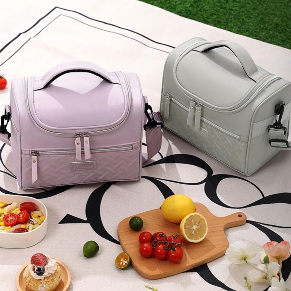 Portable PEVA Lunch Bag Thickened Large Capacity Insulated Bag Heat Preservation Waterproof Cooler Bag Food Storage