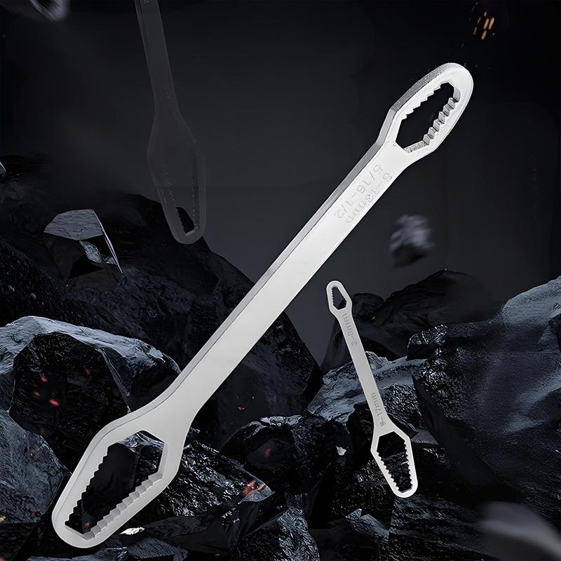 

Universal 8-22mm Double-Ended Serrated Wrench, High Hardness Steel Multi-Function Hand Tool for Car Repair & Household 8mm-24mm&100g срібний