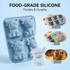Highland Cow Silicone Mould 6 Compartments Animal-Shaped Ice Tray for Diy Fondant Cake Chocolate Mold Ice Cube Cake Mould Baking