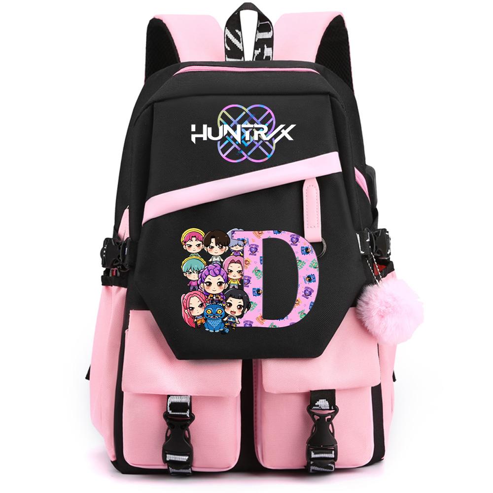 26 English Letter K-pop Demon Hunters Printed Large Capacity Backpack for Teenger Student Girl Boy Schoolbag Bookbag Women Waterproof Travel Bag