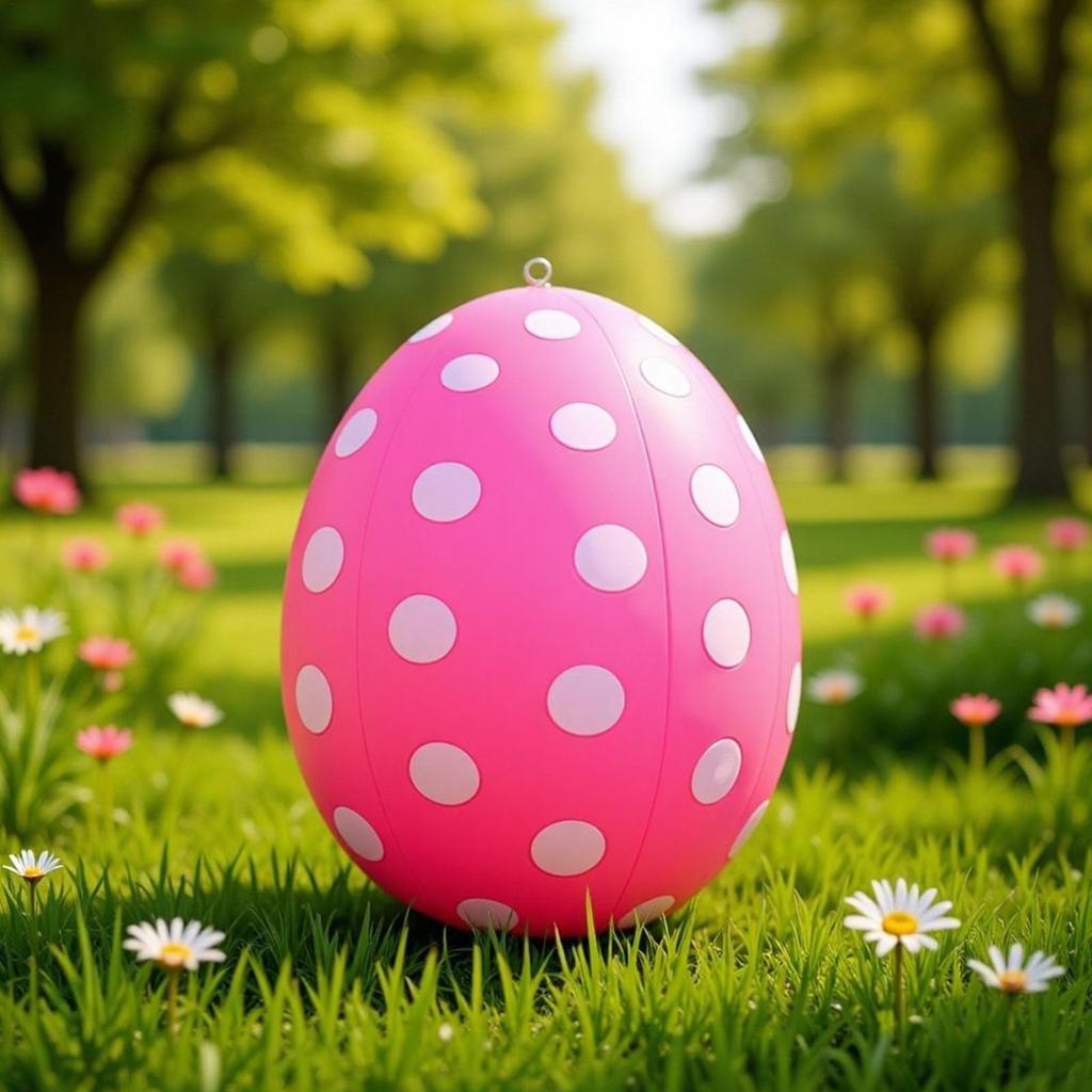 6 Pieces Easter Eggs PVC Inflatable Easter Eggs Holiday Garden Decorations For Lawn Front Yard Porch Patio Backyard