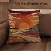 D Boho Desert Sunset Cactus Throw Pillow Covers Pattern Cushion Cover Suitable For Sofa Bedroom Car Pillow Cover