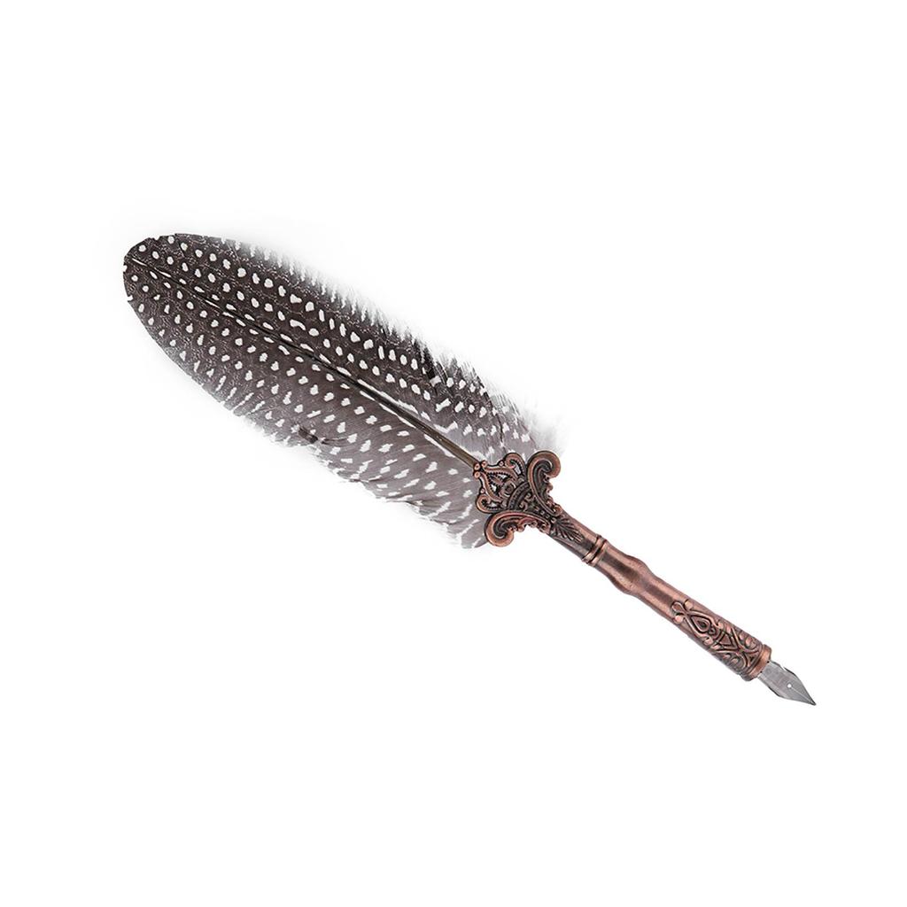 Retro Classical Fountain Pen Feather Dip Pen Ink Bottle Set Stationery Gift Box for Birthday