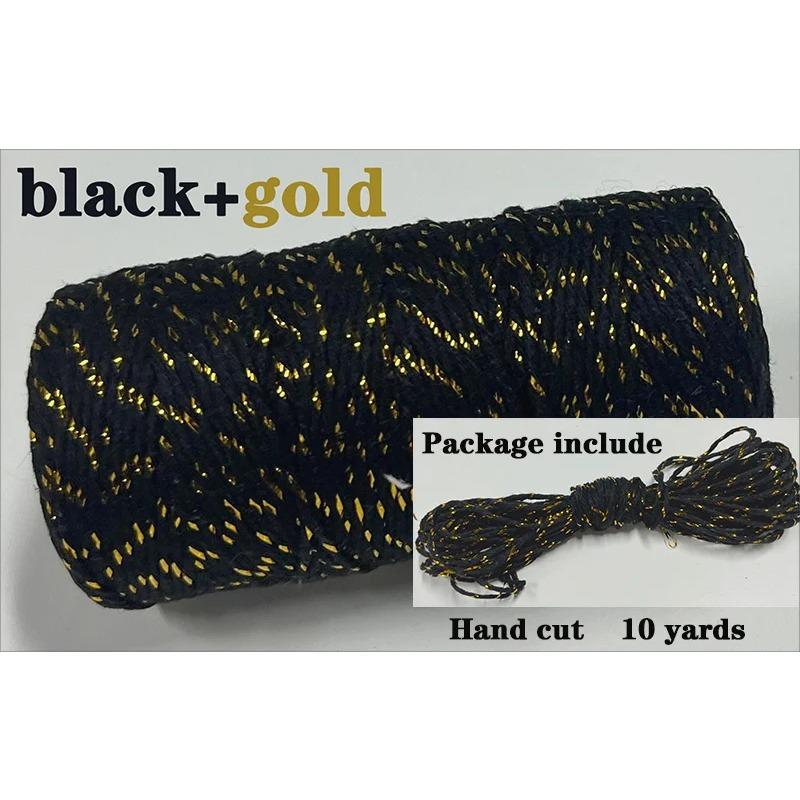 Sfoară Bumbac Bicolor 2mm 10 yarzi Sfoară Bakers Twine Fir Bumbac pentru Decor Acasă Handmade DIY Ambalare Cadou Crăciun