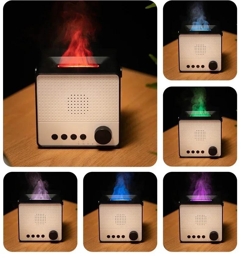Kreativní simulace barevného difuzoru plamene Bezdrátový inteligentní Bluetooth reproduktor pro domácnost s mlhou