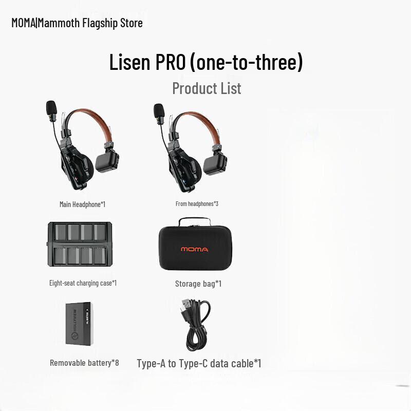 

MOMA Pro Full-Duplex Noise-Canceling Headset Intercom System