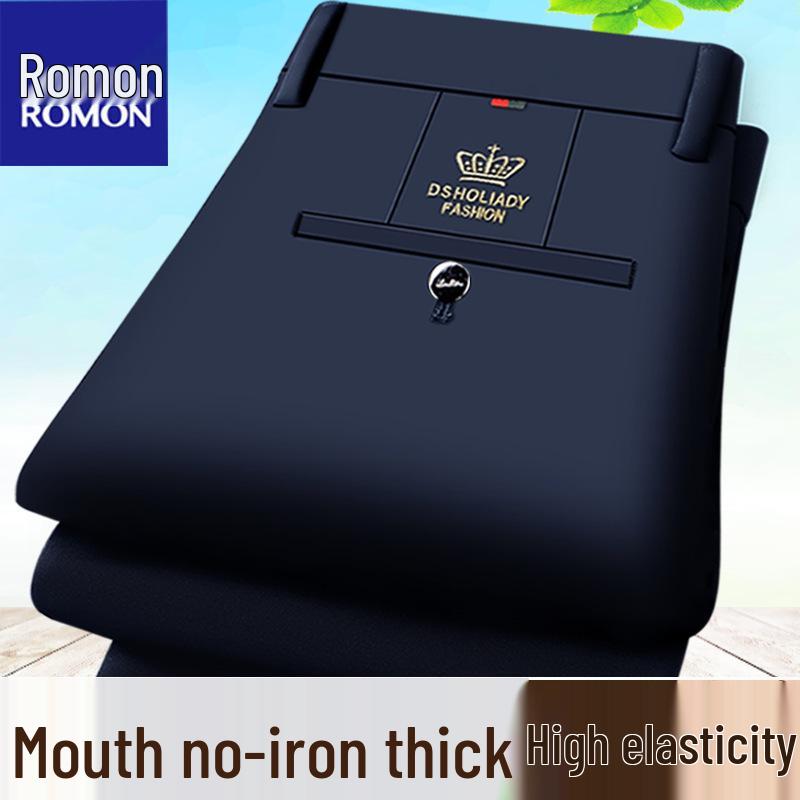 

Romon Men s Ice Silk High Elasticity Wrinkle-Resistant Casual Pants - Spring/Summer 31 (Waist 2 4 ) 110-120 lbs