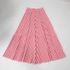 2024 Spring/Summer Elegant High-Waist Plaid Midi Skirt with Big Swing
