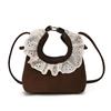 Sac à main pour petite fille à bordure en dentelle, Mini sac bandoulière mignon pour bébé, Sac à bandoulière unique pour enfant