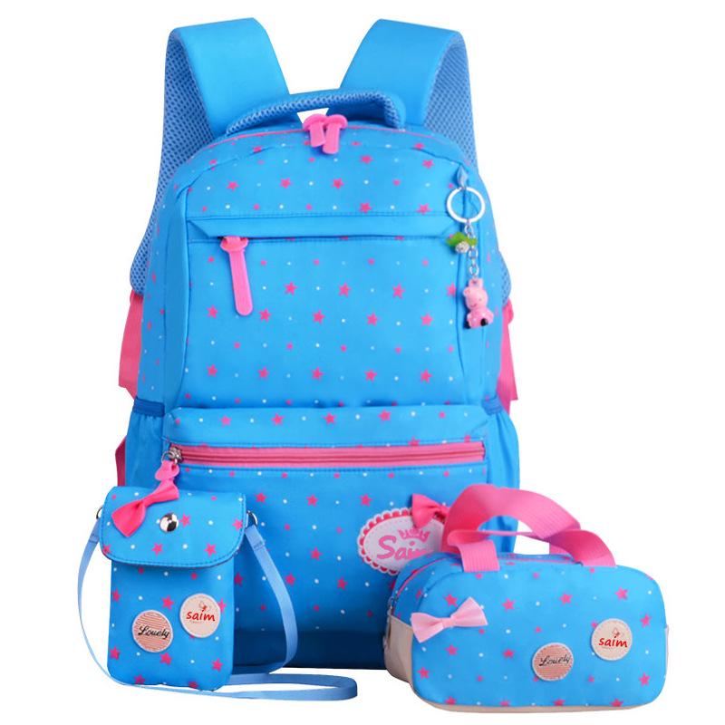 3pcs/set School Bag Backpacks Schoolbag Fashion Kids Lovely Backpack for Children Girls Bag Student