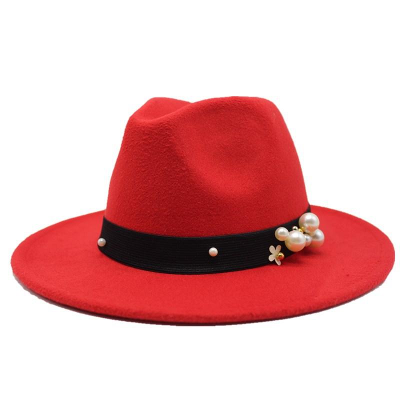 Ladies Tweed Hat Wedding Jazz Hat Season British Retro Pearl Top Hat Women