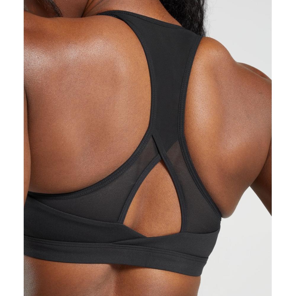 Gymshark Crossover Sports Bra Black B4a9k Bbbb