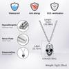 Retro Punk Stainless Steel Skull Necklace for Men,Rock Small Personality Pendant Necklace,Halloween Jewelry