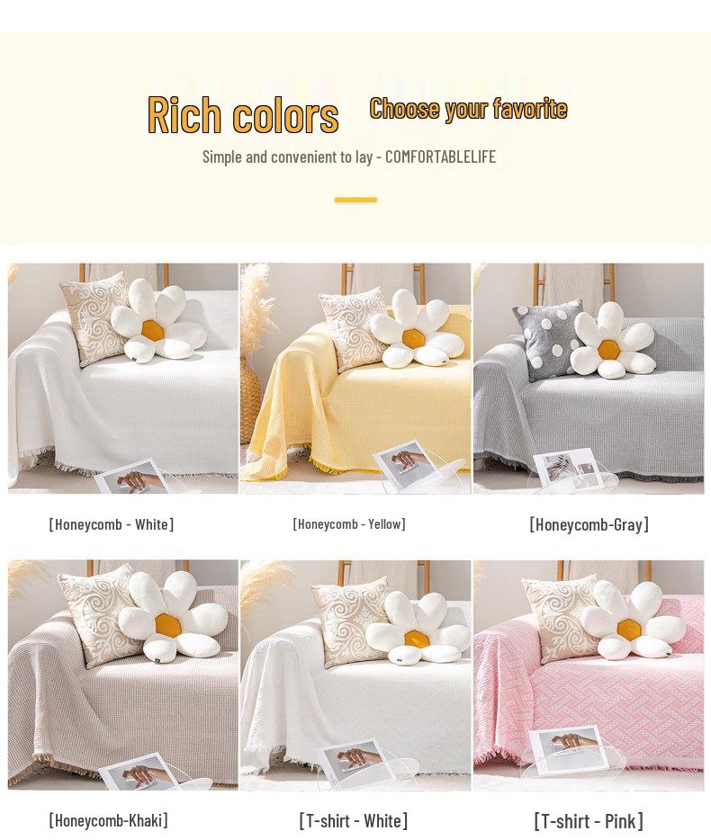 All-Season Universal Knitted Sofa Cover for Single or Three-Person Sofa