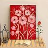 Plastic Pearl Painting Craft Set Faux Pearls Pre-Printed Canvas Set Rose Designs DIY Pearl Painting Kit for Wall Decor Gift Idea