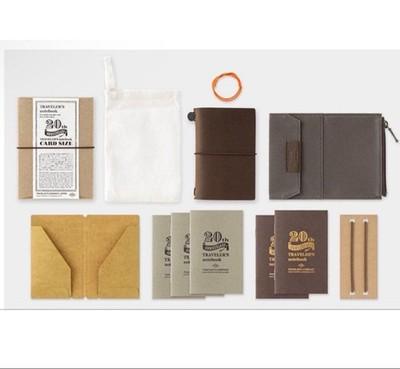 Set 2 TRAVELERS Notebook Limited Card Size 20th Anniversary Black Brown