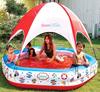 JILONG Circus Tent Pool, 223 X 208 X 38cm (inflated Size), with Large Air Valve and Drain Plug, JL-685009, WhiteBlueRed