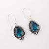 Blue Apatite Gemstone Earrings 925 Sterling Silver Handmade Jewelry Gift For Mom EE-164-15