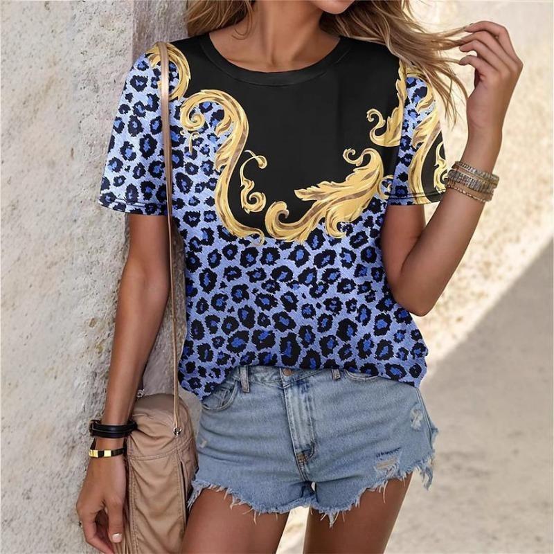 Summer Fashion Women's T-shirt 3D Print Casual Loose Outdoor Girl Short Sleeve Tees Top Pullover Clothing