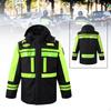 High Visibility Safety Jacket Waterproof Windbreaker with Detachable Hood for Outdoor Work