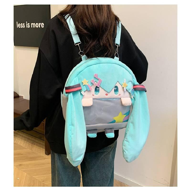 Hatsune Plush Miku Backpack Schoolbag Cartoon Single Shoulder Bag Crossbody