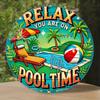 One Piece Pool X Inch Round Aluminum Sign Suitable for Bedroom Office Living Room Coffee Shop Home Decoration Wall H