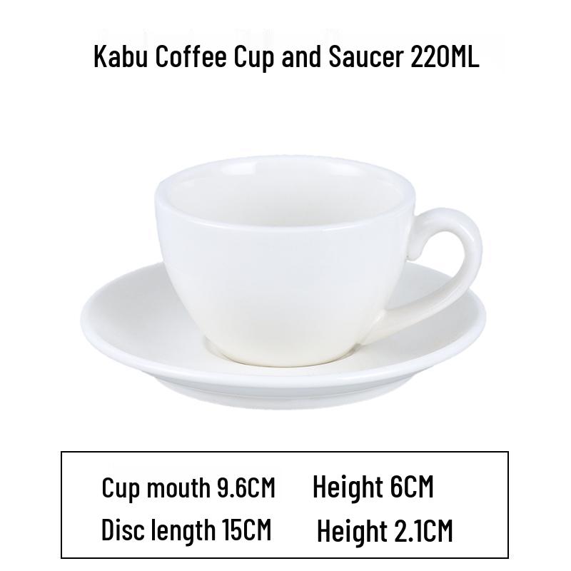 European Latte Art Cappuccino Cup & Saucer Set - White Ceramic Tea/Coffee Cup for Hotel Guest Room